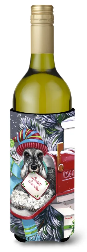 Schnauzer Christmas Letter to Santa Wine Bottle Hugger PPP3162LITERK