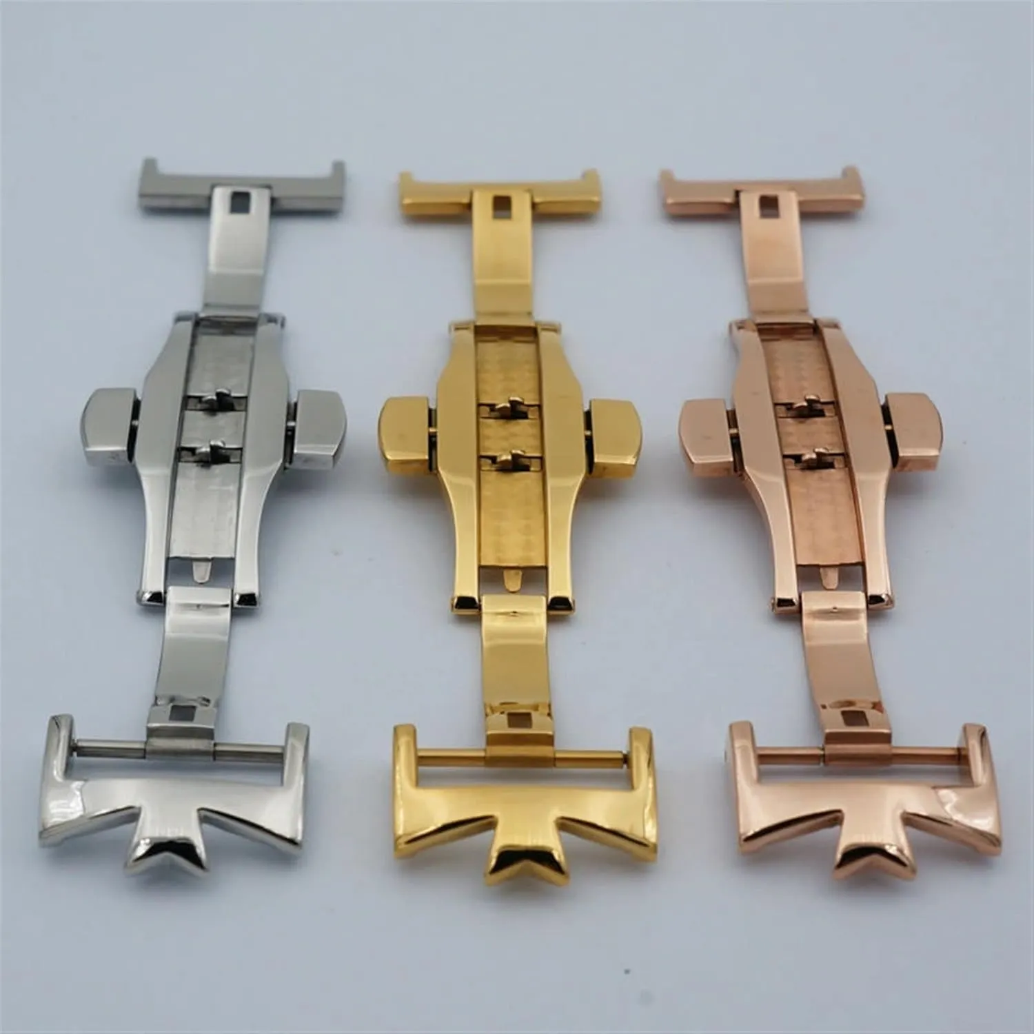 SERDAS 18mm 20mm 316L Stainless Steel Double By Double Open Watch Buckle Clasp Strap Deployant For Watchbands