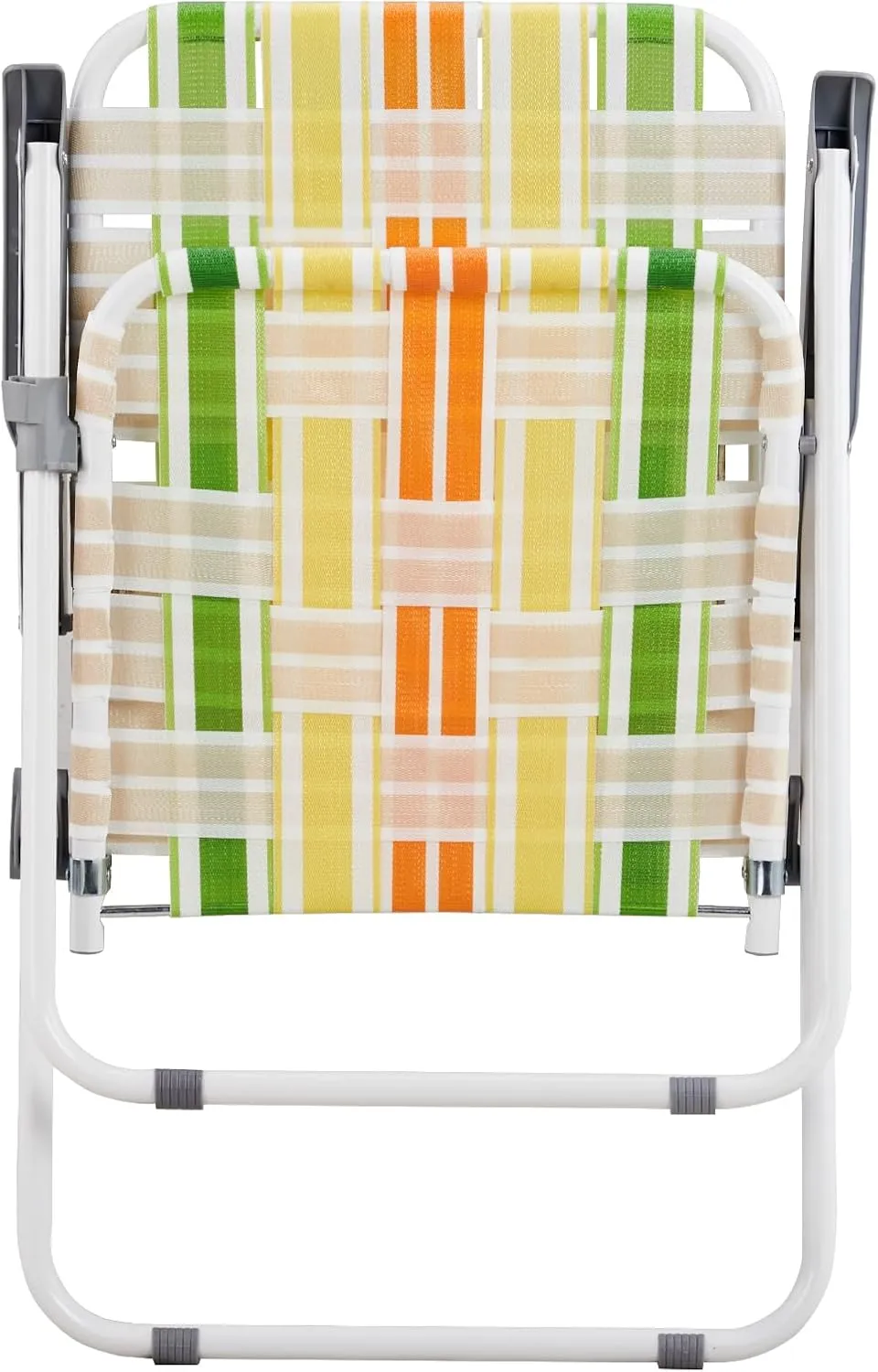 Set of 2 Patio Folding Lawn Chair, Outdoor Beach Portable Camping Chair, Webbed Folding Chair for Yard, Garden,Light Green