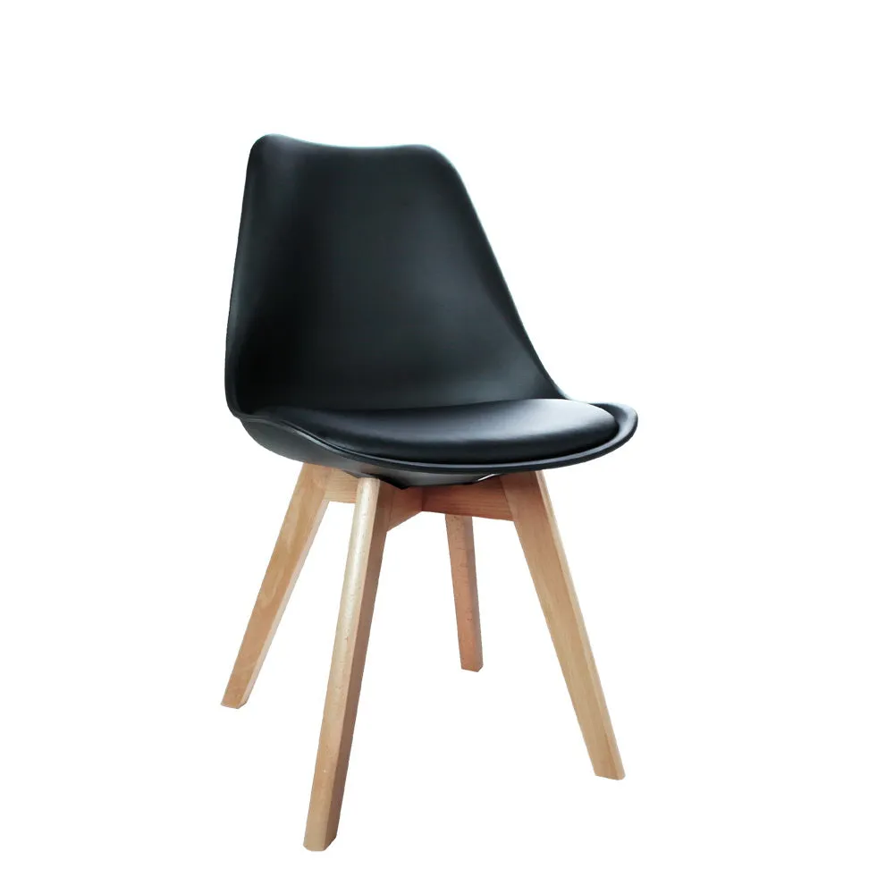 Set of 4 Padded Dining Chair - Black