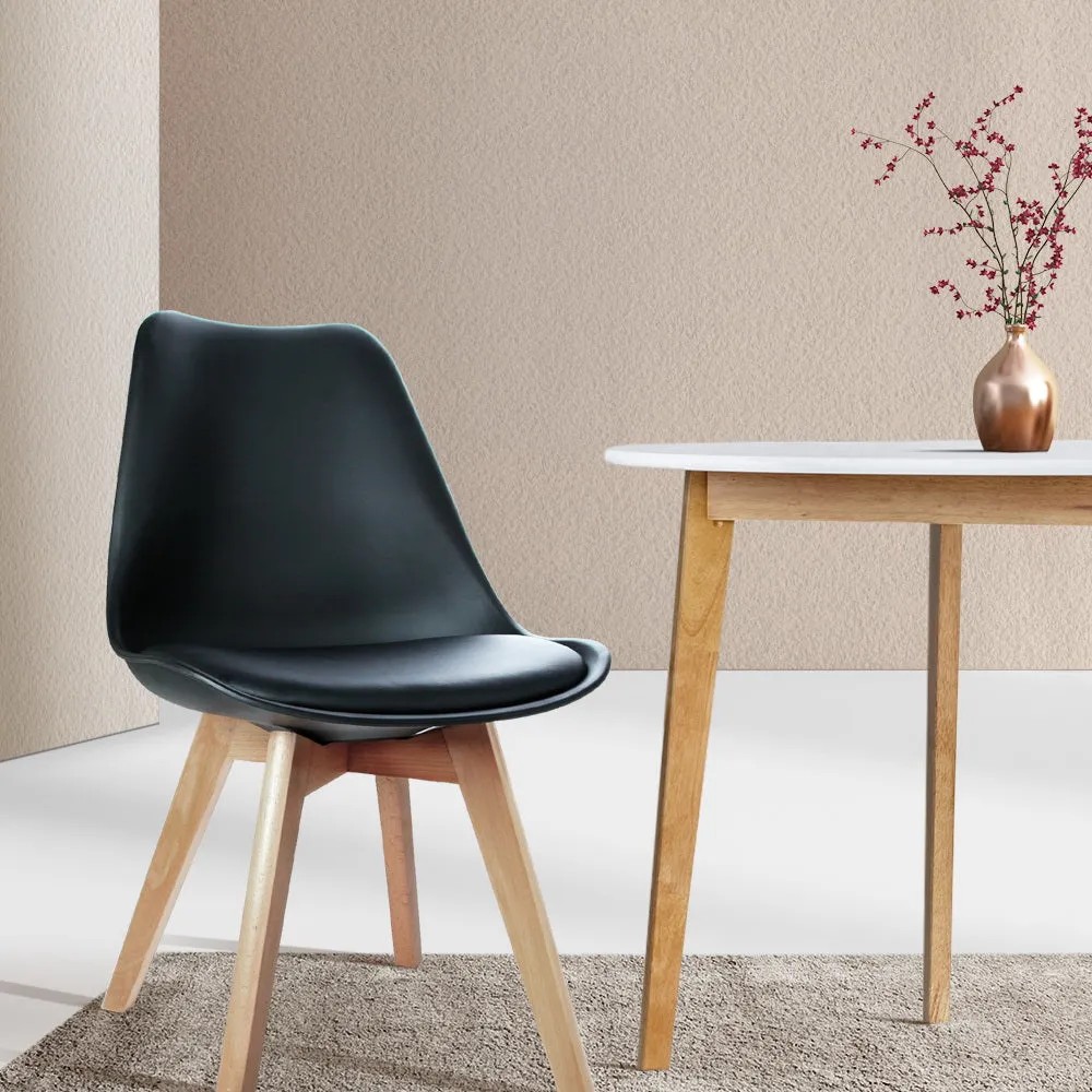 Set of 4 Padded Dining Chair - Black
