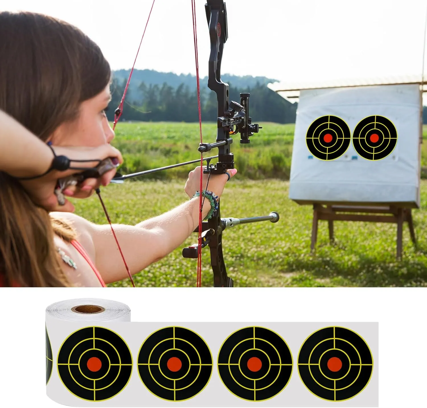 Shooting Targets, 3" Splatter Targets Stickers Self Adhesive Target for Shooting Range Reactive Paper Target for Shootings Gun Target for Airsoft, Rifle, Pistol Shooting Practice