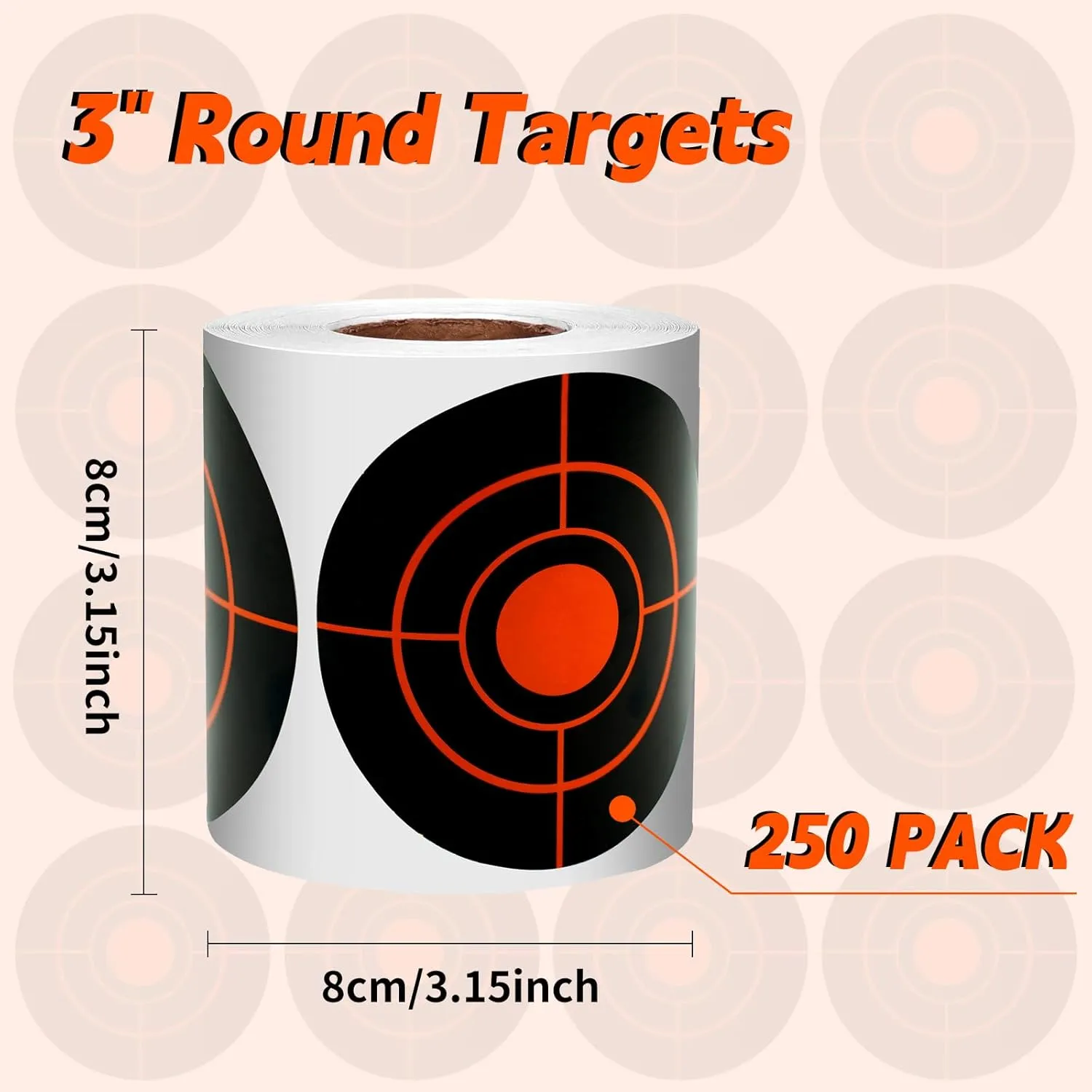 Shooting Targets, 3" Splatter Targets Stickers Self Adhesive Target for Shooting Range Reactive Paper Target for Shootings Gun Target for Airsoft, Rifle, Pistol Shooting Practice