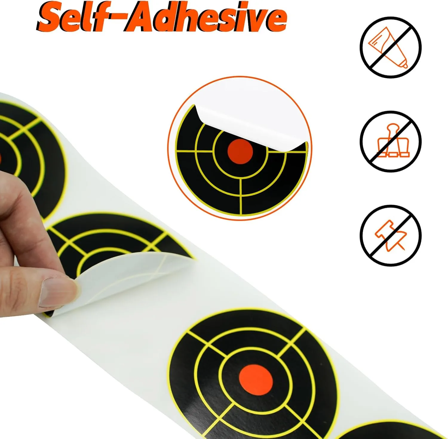 Shooting Targets, 3" Splatter Targets Stickers Self Adhesive Target for Shooting Range Reactive Paper Target for Shootings Gun Target for Airsoft, Rifle, Pistol Shooting Practice