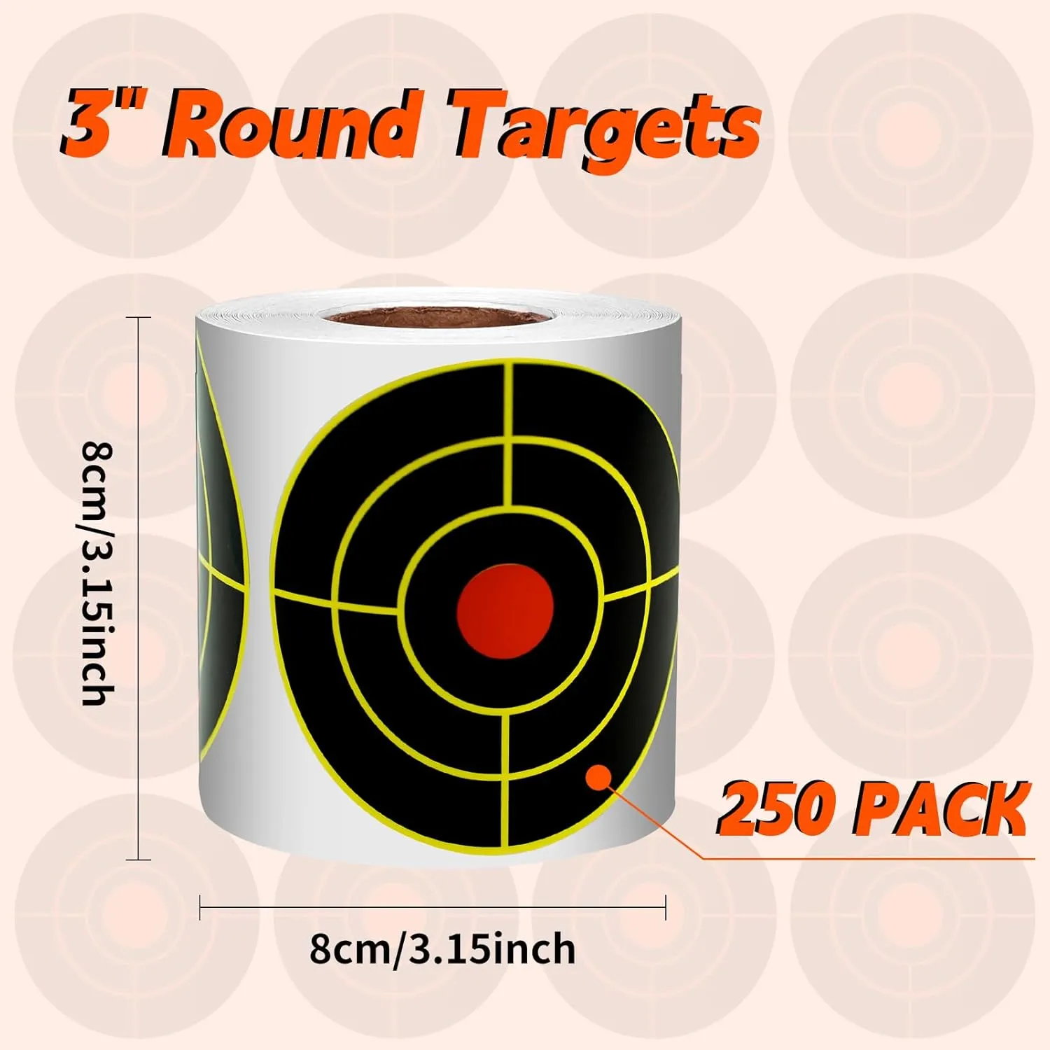 Shooting Targets, 3" Splatter Targets Stickers Self Adhesive Target for Shooting Range Reactive Paper Target for Shootings Gun Target for Airsoft, Rifle, Pistol Shooting Practice