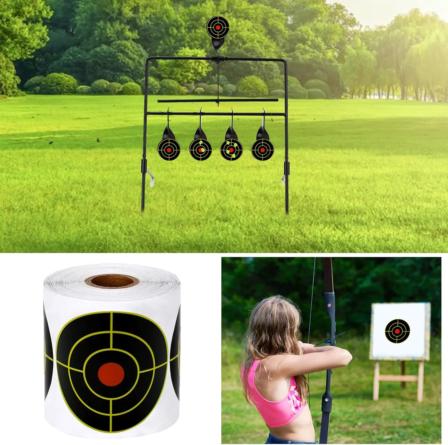 Shooting Targets, 3" Splatter Targets Stickers Self Adhesive Target for Shooting Range Reactive Paper Target for Shootings Gun Target for Airsoft, Rifle, Pistol Shooting Practice