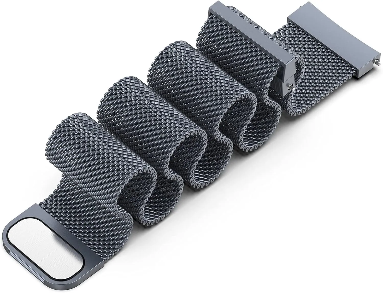 Silver Steel Strap Suitable for 20/22/24 mm Buckle Replacement Strap/20 mm/Silver