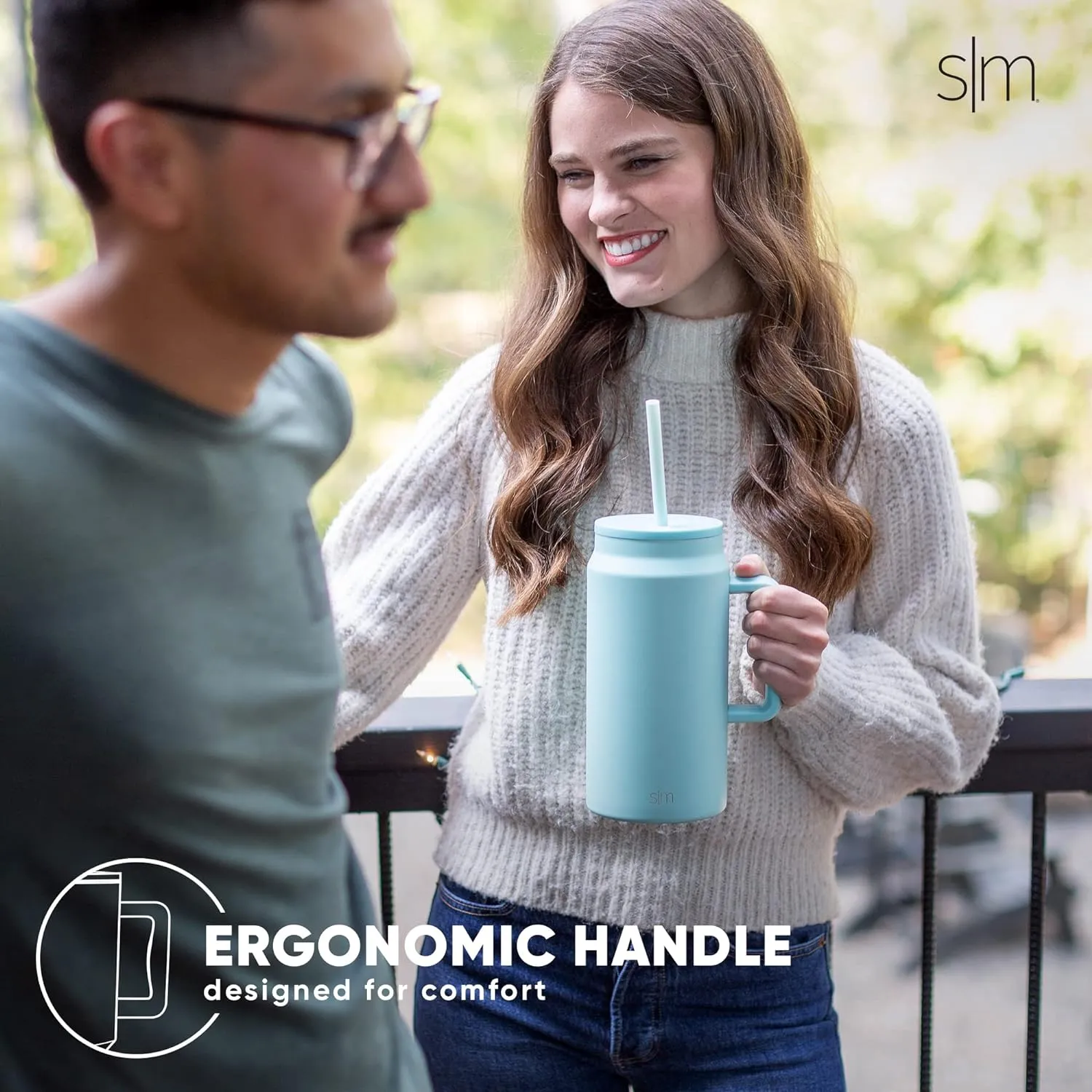 Simple Modern 50 oz Mug Tumbler with Handle and Straw Lid | Reusable Insulated Stainless Steel Large Travel Jug Water Bottle | Gifts for Women Men Him Her | Trek Collection | 50oz | Buttercup