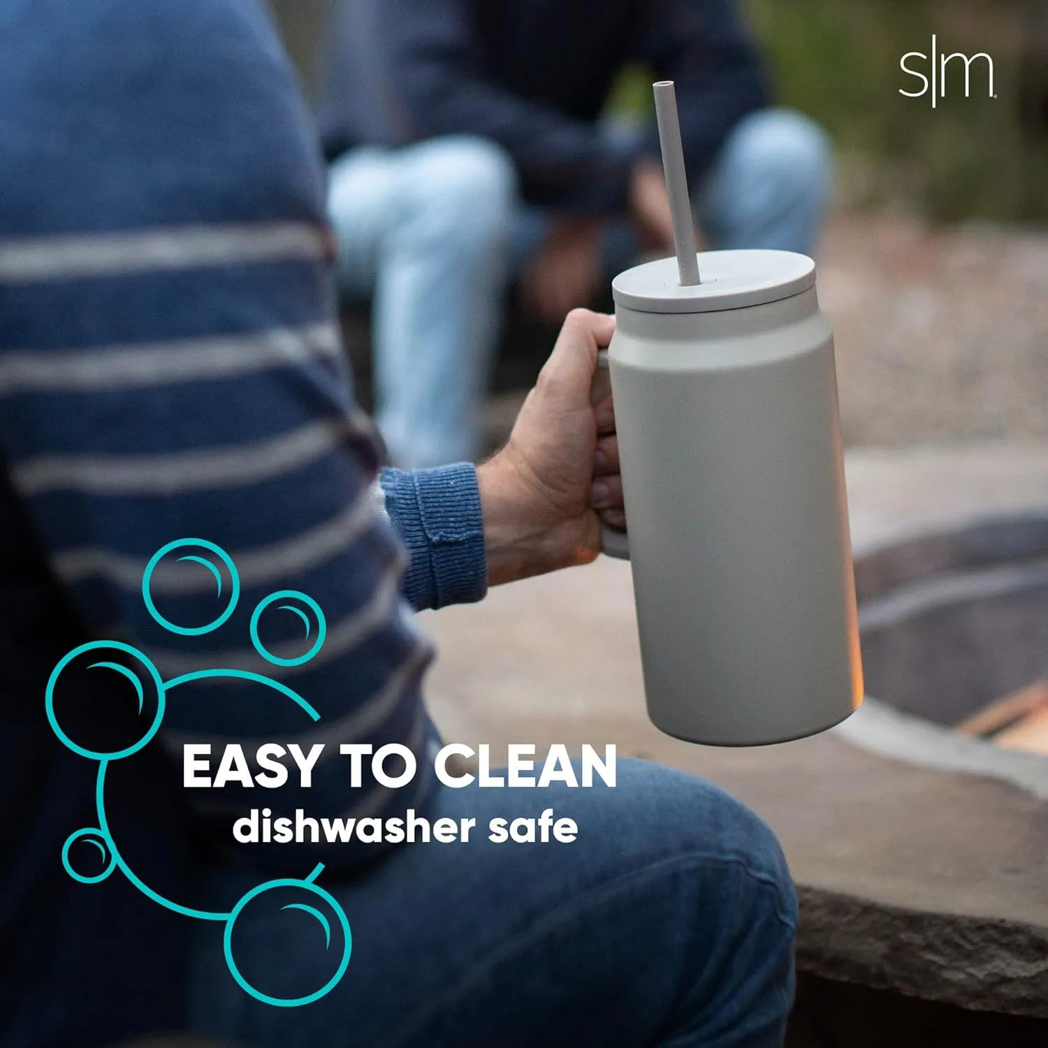 Simple Modern 50 oz Mug Tumbler with Handle and Straw Lid | Reusable Insulated Stainless Steel Large Travel Jug Water Bottle Gifts for Women Men Him Her Trek Collection 50oz Winter White
