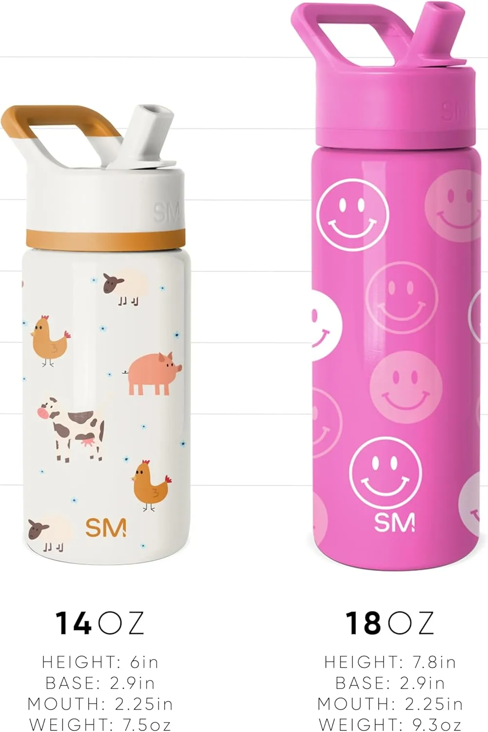 Simple Modern Kids Summit Water Bottle with Straw Lid | 18oz Stainless Steel Cup Insulated Tumbler for Toddlers, School | Dog Days