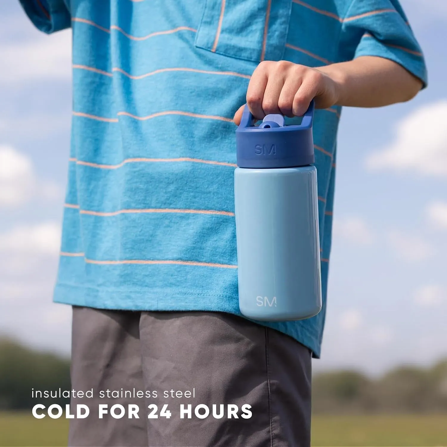 Simple Modern Kids Summit Water Bottle with Straw Lid | 18oz Stainless Steel Cup Insulated Tumbler for Toddlers, School | Dog Days