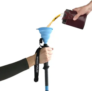 SKI Pole Flask 2.0 - Best Gift for Skiers - One Size Fits All w/Free Collapsible Funnel