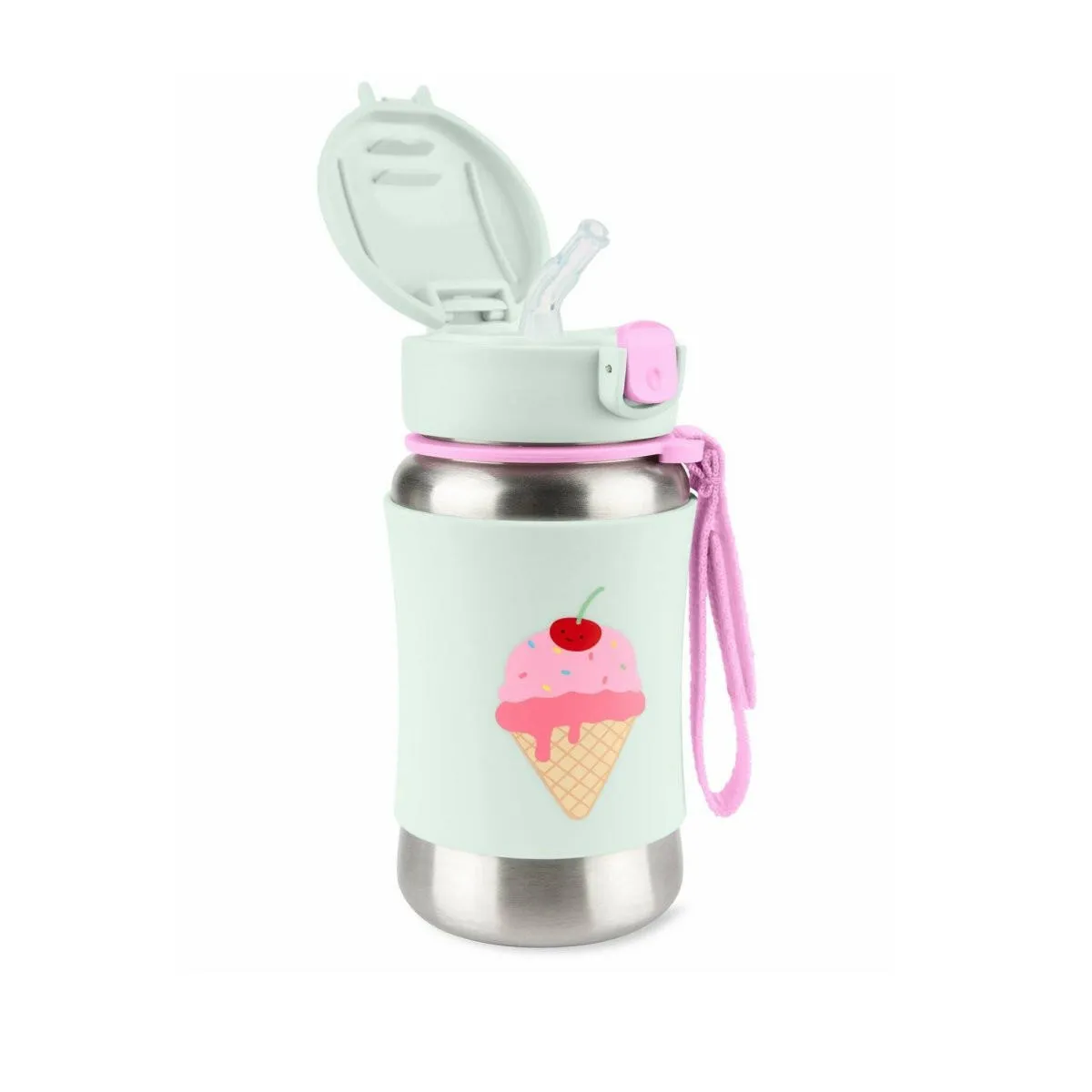 Skip Hop Spark Style Stainless Steel Straw Bottle - Ice Cream