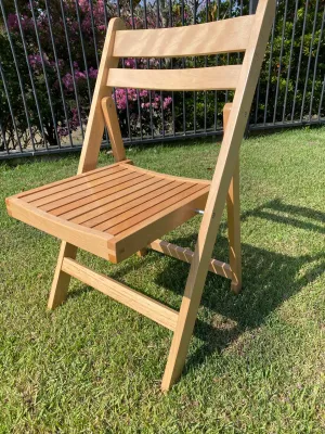 Slatted Americana Chairs - Natural Timber
