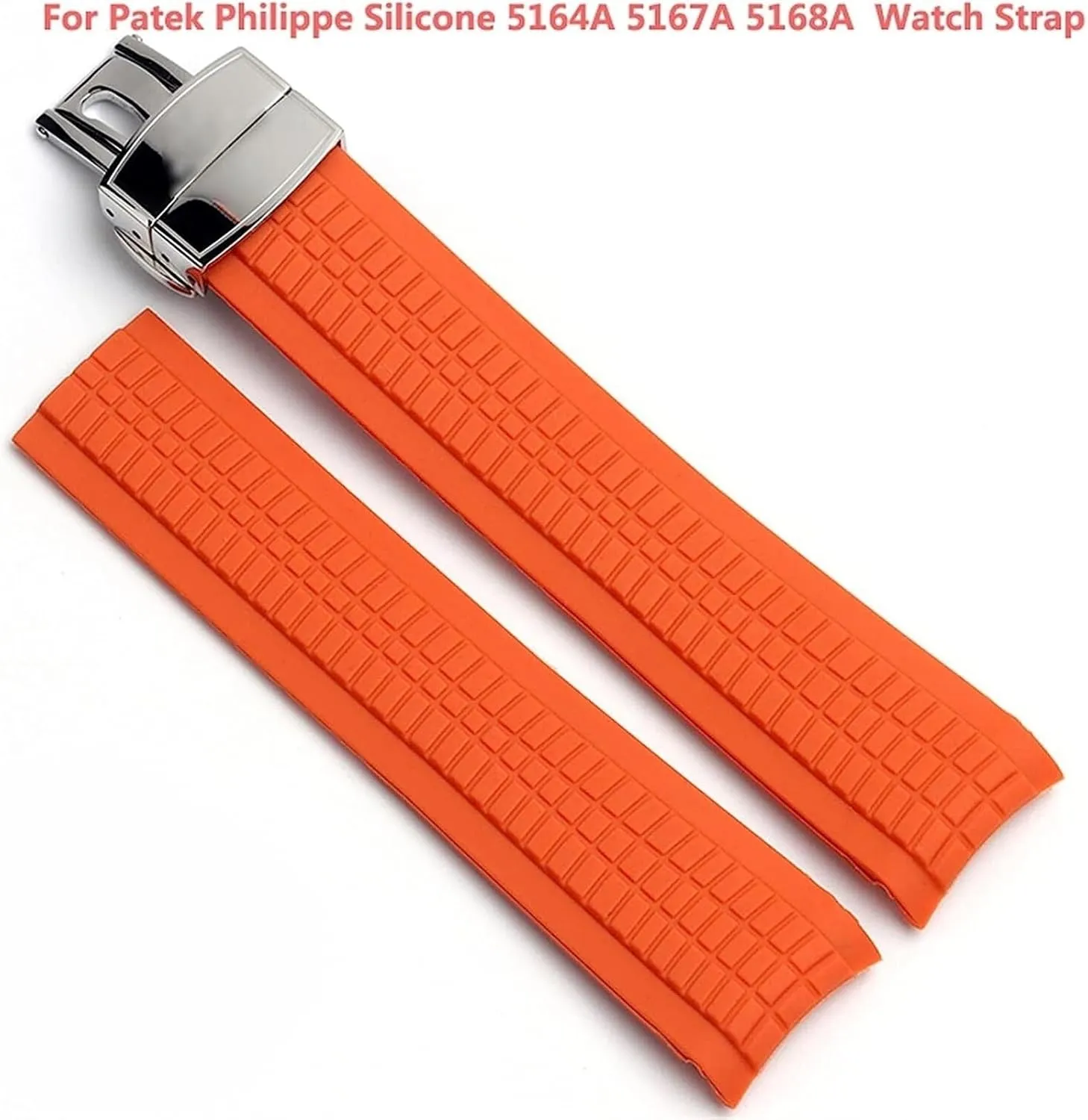 Soft Rubber Watch Band Aquanaut Fits For Patek Philippe Folding Buckle Watch Strap Silicone 5164A 5167A 5168A
