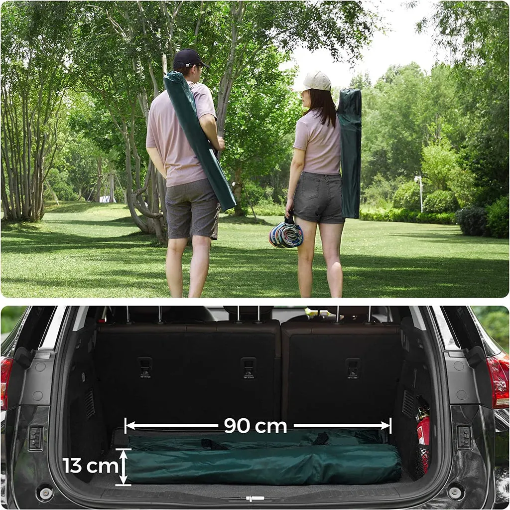 SONGMICS Set of 2 Dark Green Folding Camping Chairs with Carry Bag