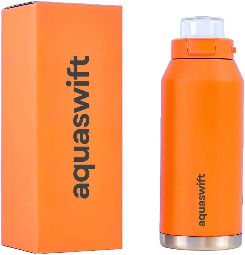 Speed 32oz Insulated Sports Water Bottle – Stainless Steel, Leak-Proof, Sweat-Free Design, Keeps Drinks Cold for 24 Hrs – Perfect for Gym, Hiking & Outdoors, Orange