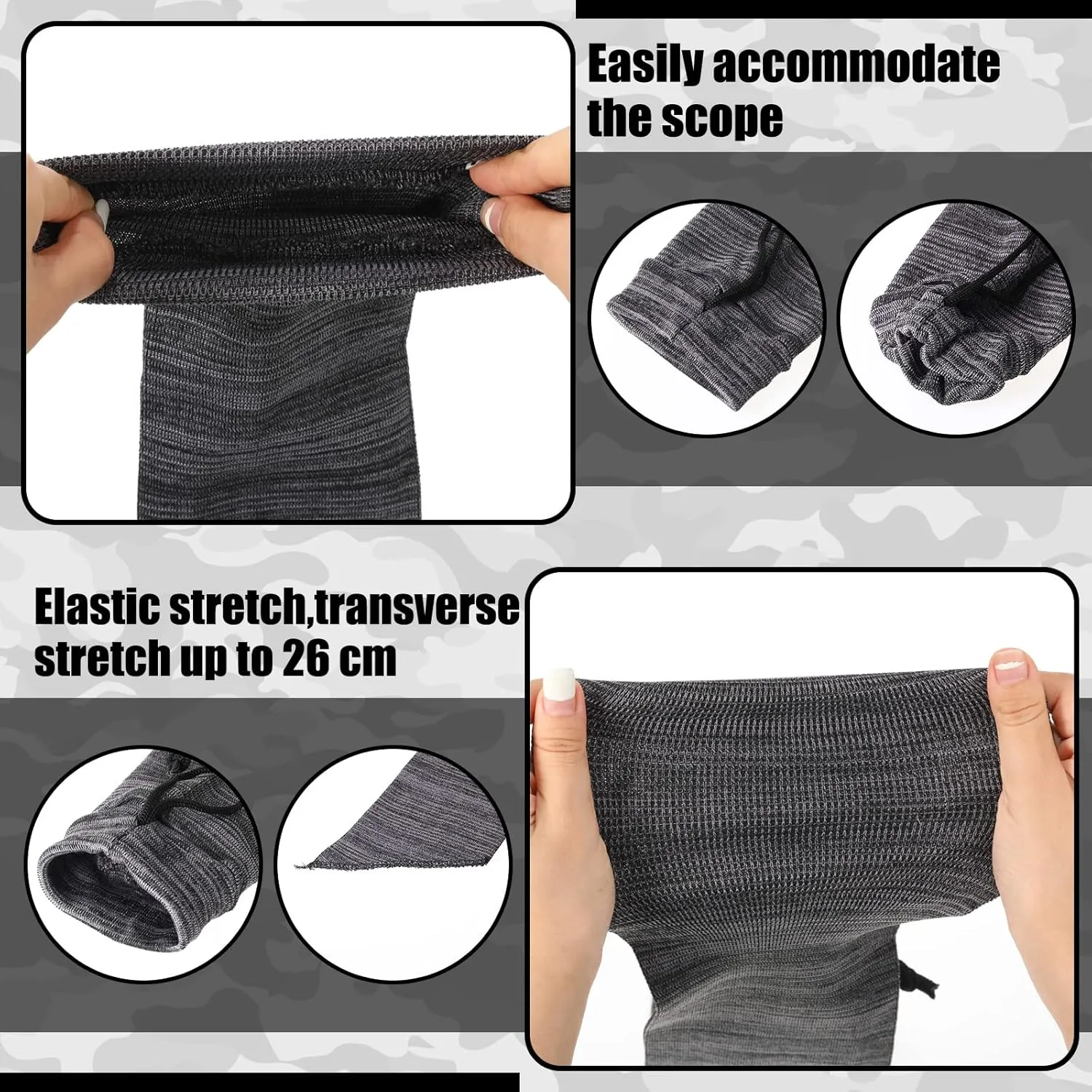 Sratte 12 Pcs 54 Inch Gun Socks Silicone Anti Rust Thick Gun Sleeve Waterproof with Drawstring Closure Bulk Pack for Tactical Hunting