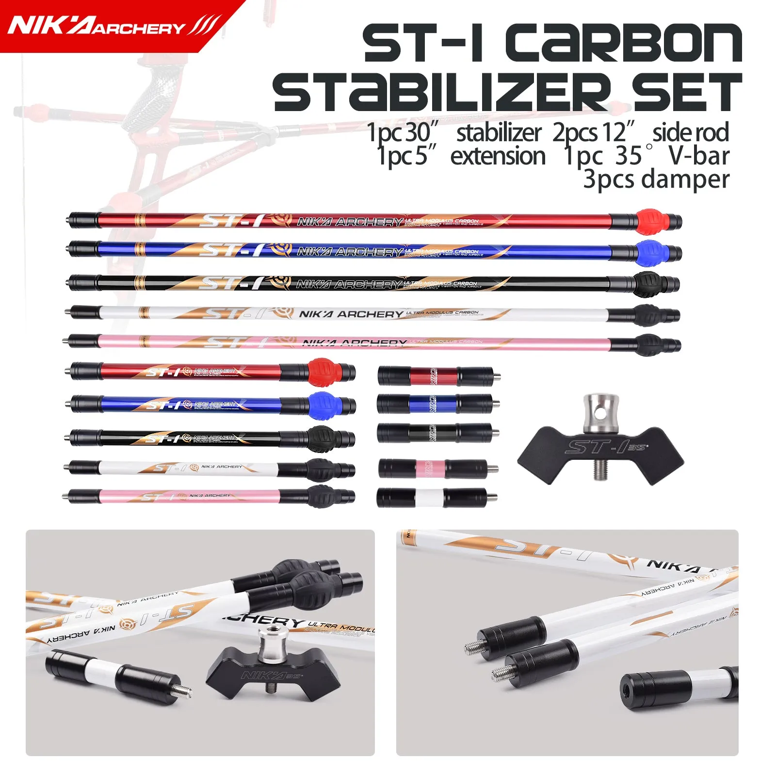 ST-1 Carbon Stabilizer Set Archery Bow Accessories For Shooting