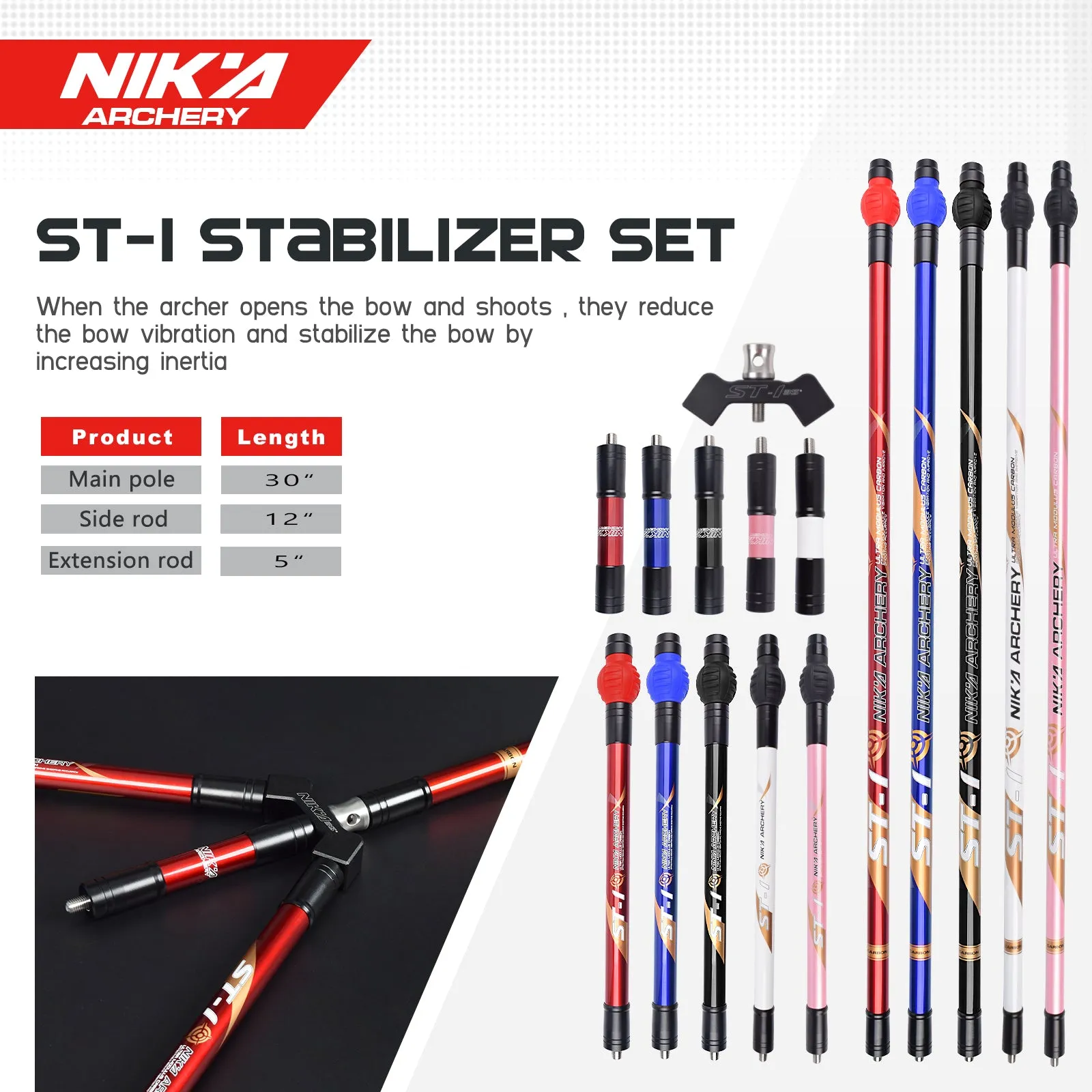 ST-1 Carbon Stabilizer Set Archery Bow Accessories For Shooting