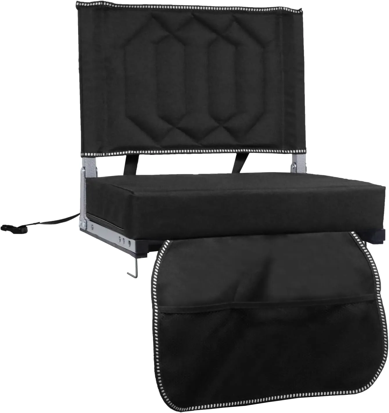 Stadium Seats for Bleachers with Back Support, Bleacher Seats with Backs and Cushion Wide, Portable Folding Comfort Stadium Chair with Shoulder Strap, Carry Handle, Storage Pockets