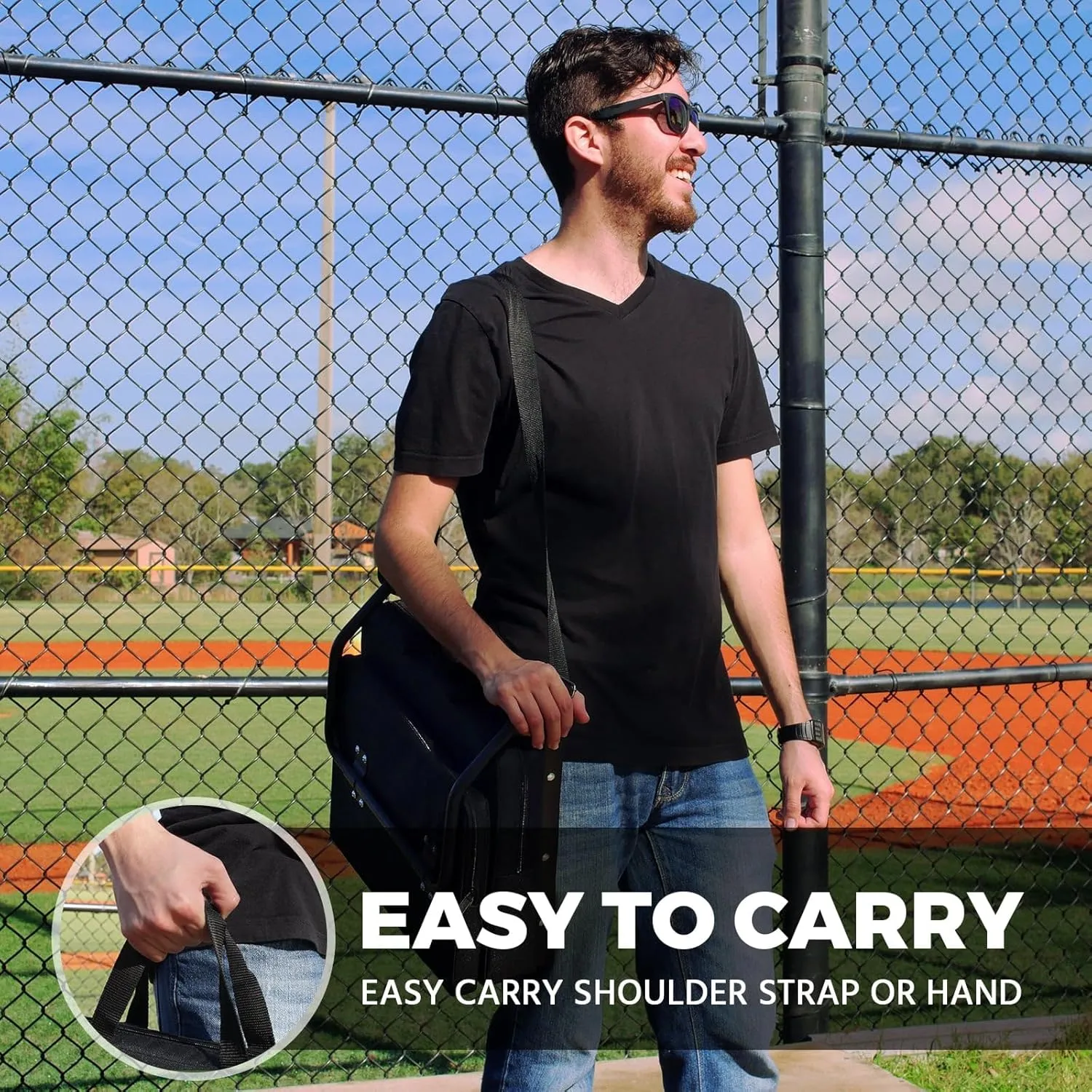 Stadium Seats for Bleachers with Back Support,Stadium Seating for Bleachers with Comfy Padded Active Foam Backs,Portable Folding Stadium Chair with Shoulder Strap,Bleacher Chairs with Back