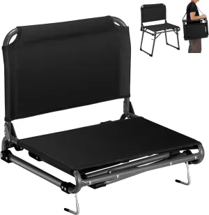 Stadium Seats with Back Support, 2 in 1 Folding Chairs with Shoulder Strap,Portable Bleacher Seats with Non-Slip Foot,Wide Stadium Chairs for Sports Events Outdoor Camping