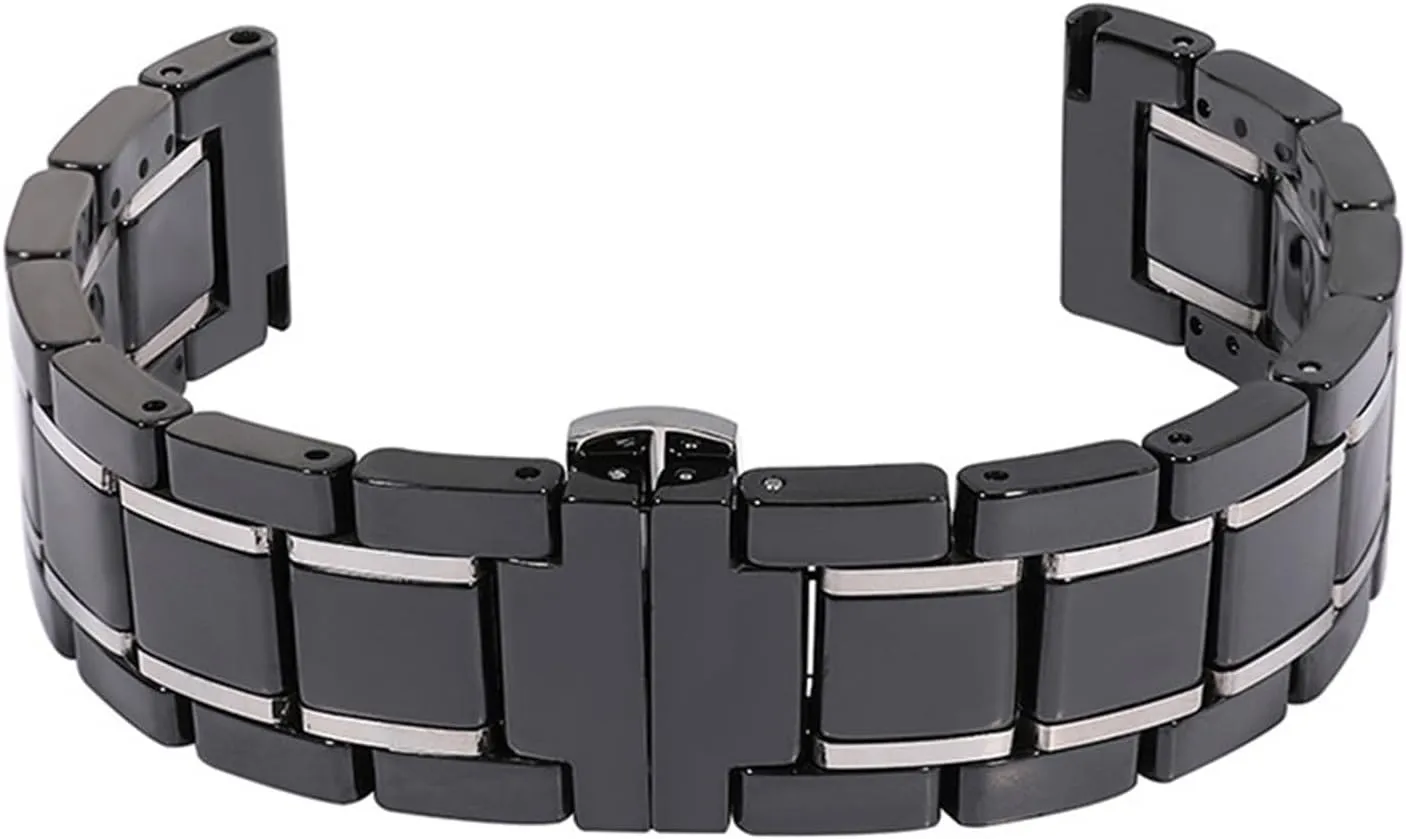 Stainless Steel Ceramic Watch Band 20mm22mm Quick Release Mens Womens Universal Watch Accessories