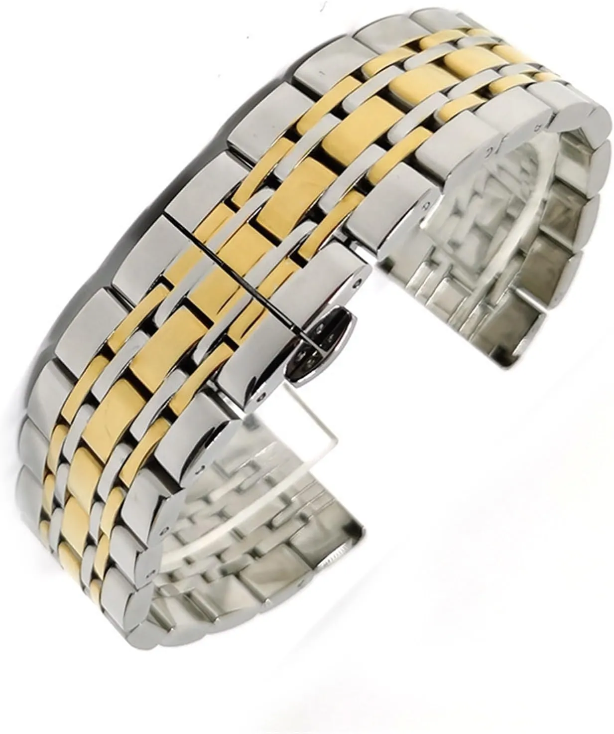 Stainless Steel Metal Watch With Folding Buckle Universal Wristband