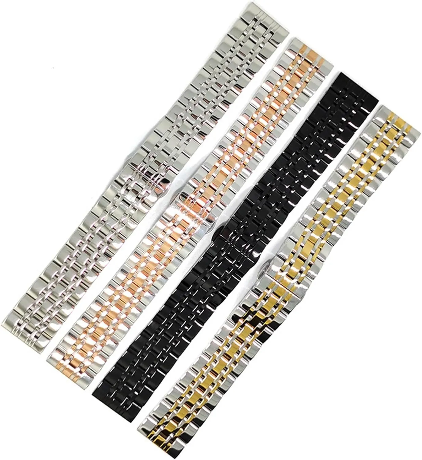 Stainless Steel Metal Watch With Folding Buckle Universal Wristband