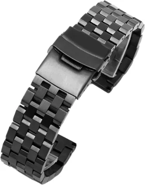 Stainless Steel Watch Band 18mm 20mm 22mm 24mm 26mm Stainless Steel Watch Band Silver Black Metal Watch Strap Women Men Wrist Bracelet