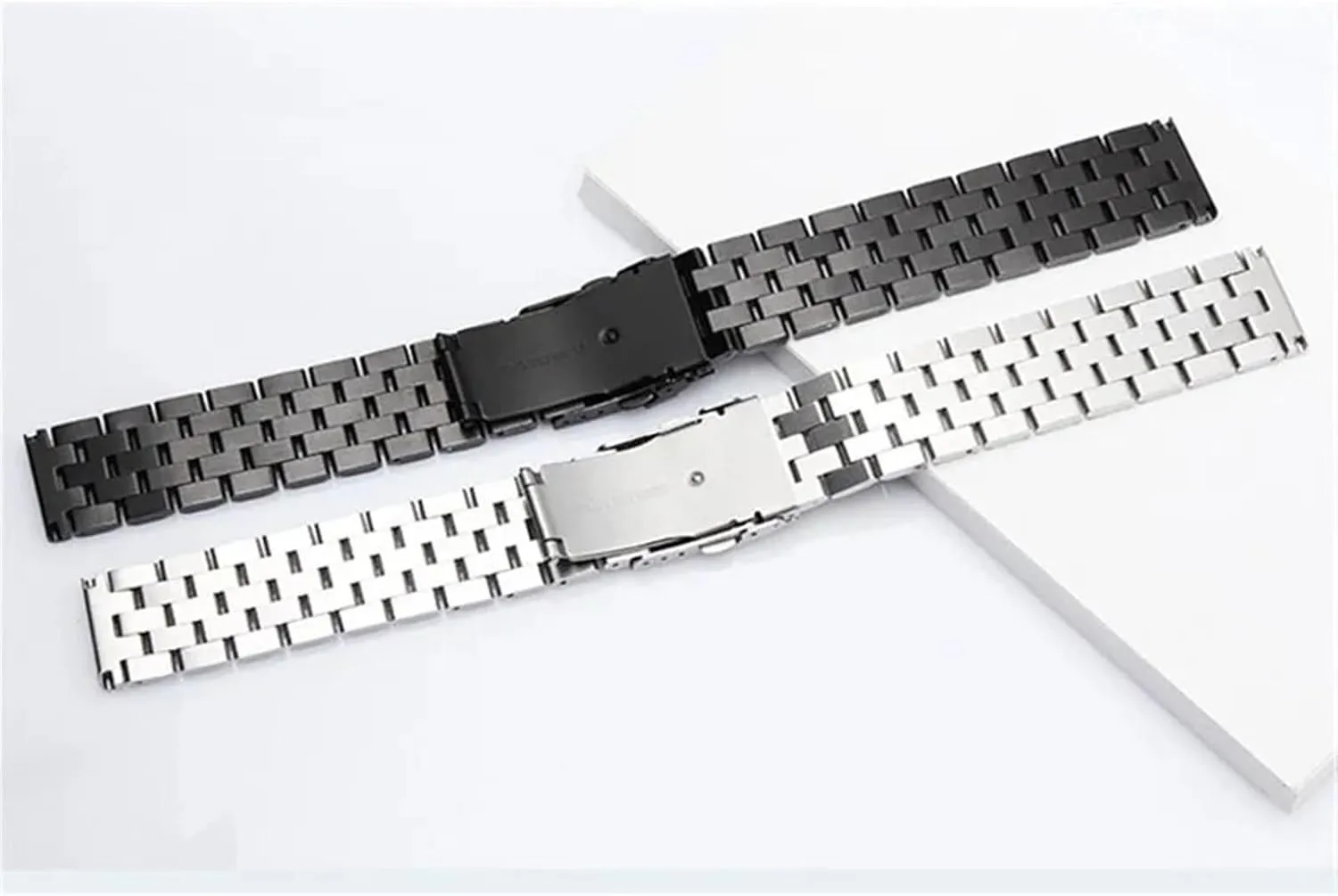Stainless Steel Watch Band 18mm 20mm 22mm 24mm 26mm Stainless Steel Watch Band Silver Black Metal Watch Strap Women Men Wrist Bracelet