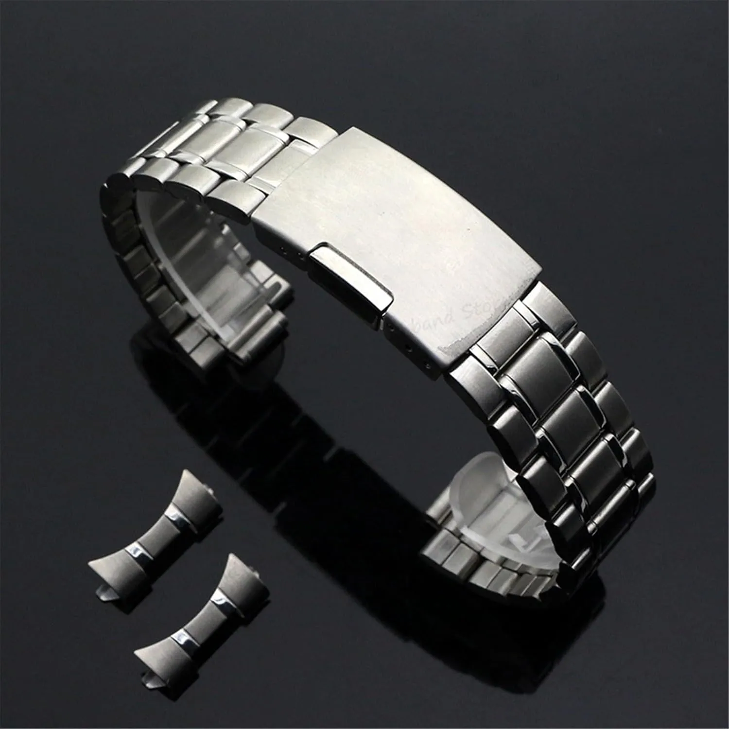 Stainless Steel Watch Band Universal Replacement Strap For Women Men Bracelet Curved End Accessories