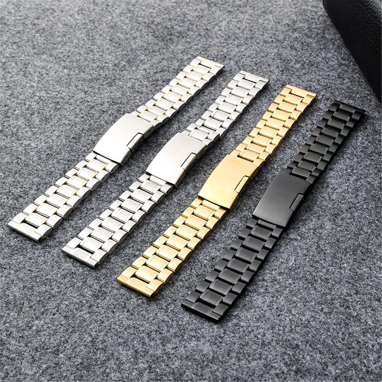 Stainless Steel Watch Band Universal Replacement Strap For Women Men Bracelet Curved End Accessories