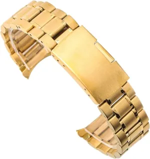 Stainless Steel Watch Band Universal Replacement Strap For Women Men Bracelet Curved End Accessories