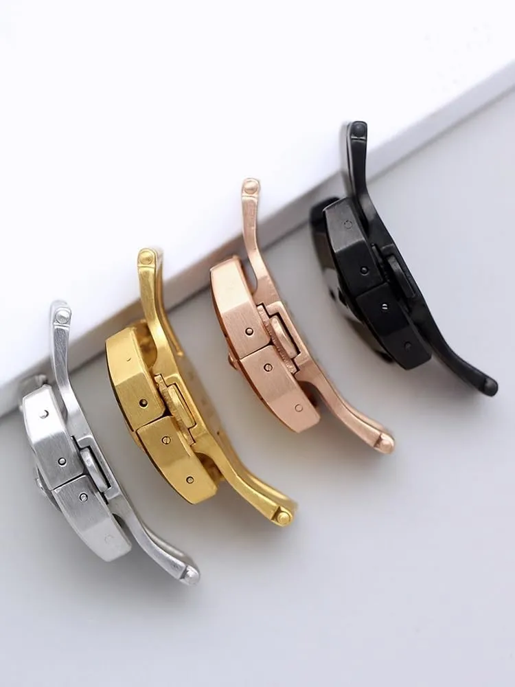 Stainless Steel watch Folding buckle For Cartier Santos Double-press Butterfly clasp