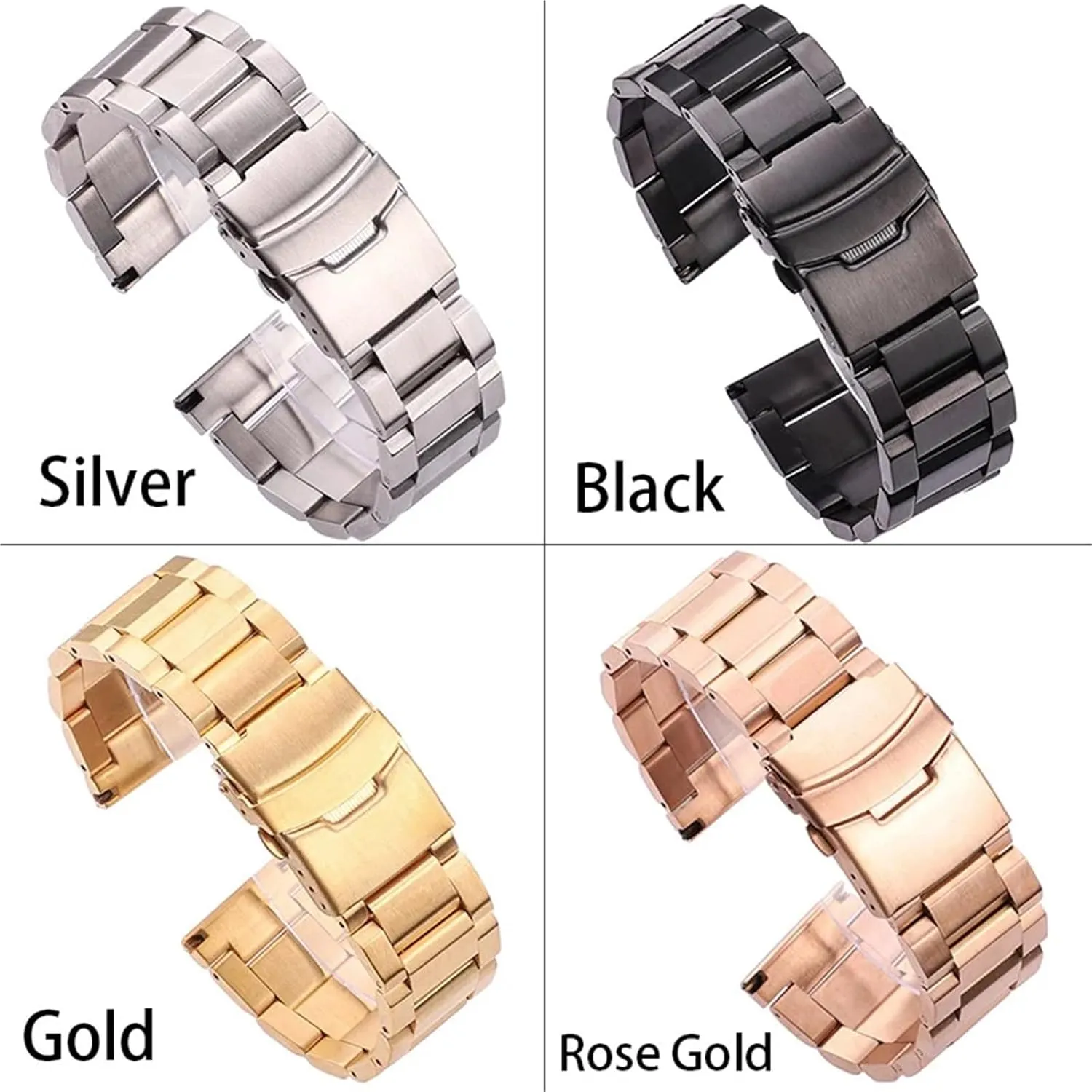 Stainless Steel Watch Strap 20mm 22mm Bracelet Solid Metal Watch Bands Watch Accessories Universal