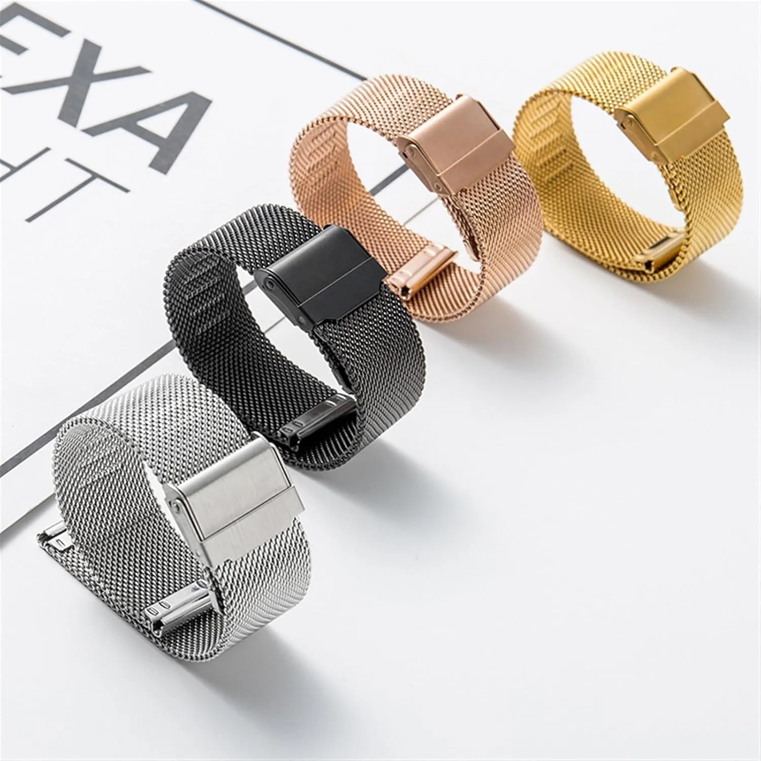 Stainless Steel Woven Mesh Watch Bands Replacement Straps Universal Quick Release Metal Strap