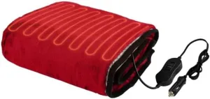 Stalwart Heated Car Blanket - 12V Heated Blanket for Car, Truck, RV or Camping - 59x43” Portable Electric Travel Throw - 2 Heat Levels - Tailgating Essentials (Red)