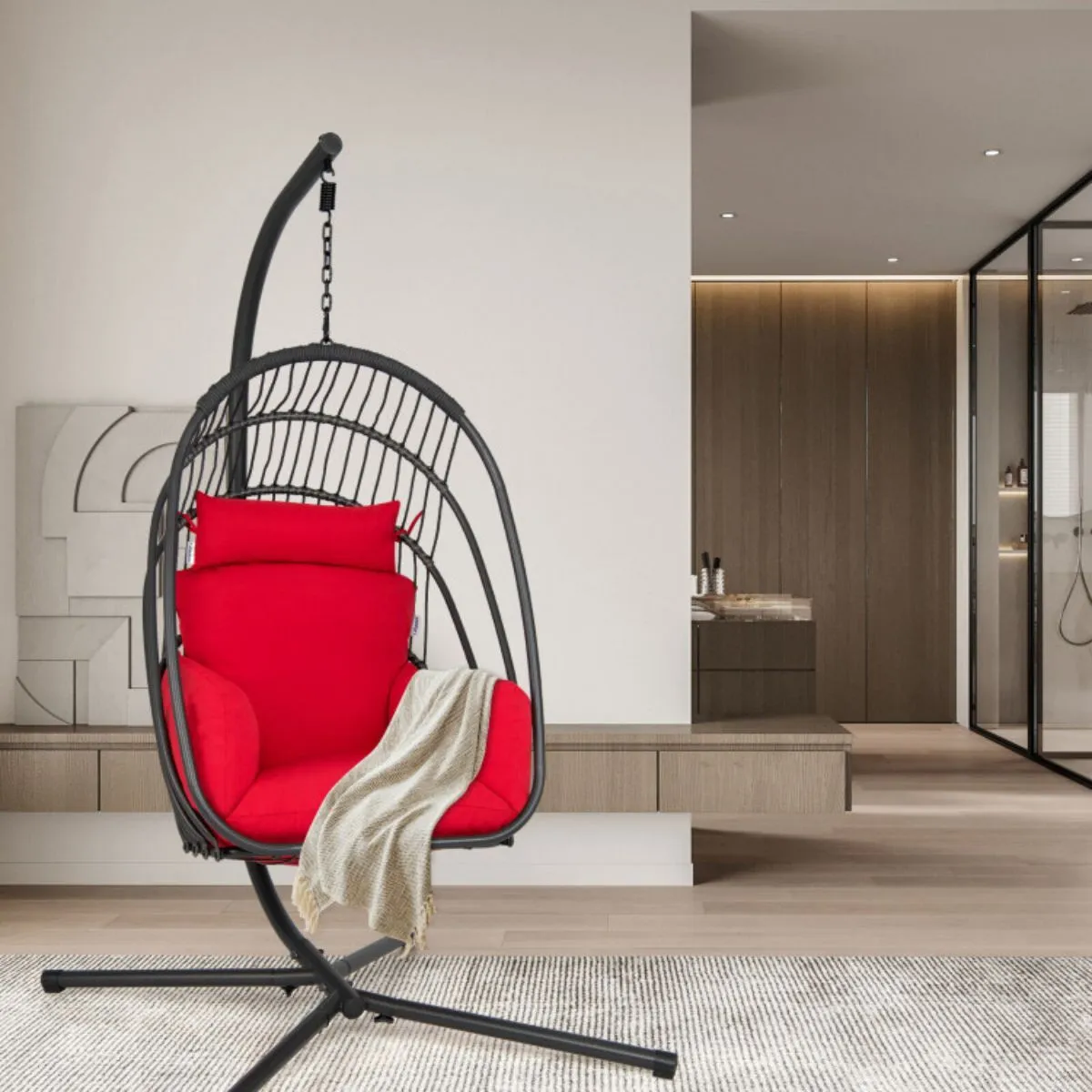 Stand Bulk discount Pillow Egg Hanging Chair Soft Cushion with Folding Rapid support Swing Hammock
