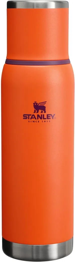 Stanley Adventure-To-Go Vacuum Bottle 1.1 qt | Wide Mouth with Leakproof Cup Lid | Keep Drinks Hot or Cold | Packable for Travel | Insulated Stainless Steel Thermos | BPA-Free | Tigerlily plum