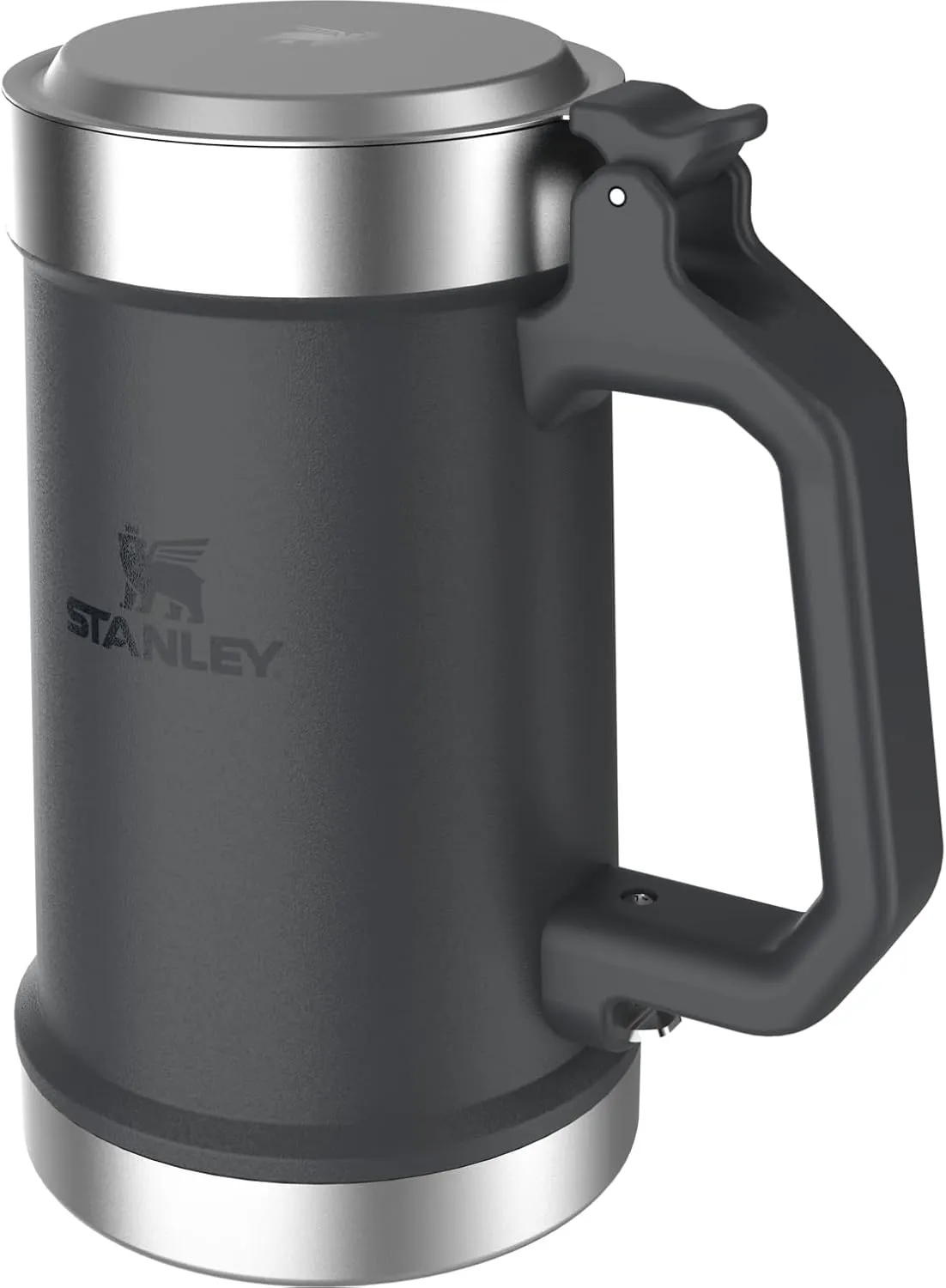 Stanley Classic Bottle Opener Beer Stein 24 oz | Flip Up Lid and Heavy Duty Handle with Built In Bottle Opener | Insulated Stainless Steel Beer Mug | BPA-Free | Hammertone Green