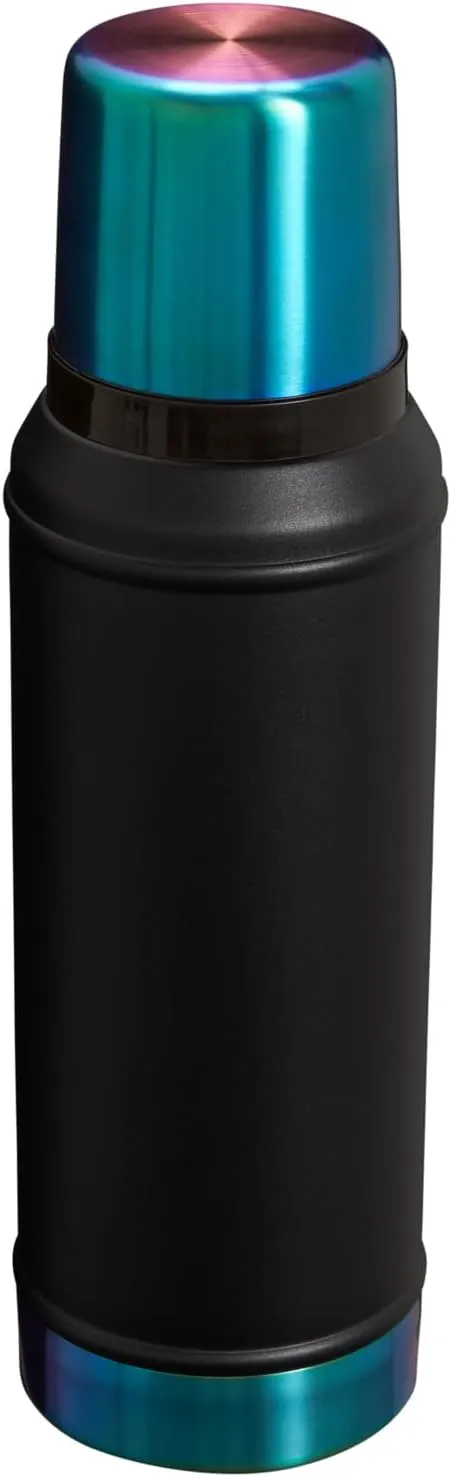 Stanley Classic Legendary Vacuum Bottle 2.0 qt | Wide Mouth with Leakproof Cup Lid | Keep Drinks Hot or Cold | Packable for Travel | Insulated Stainless Steel Thermos | BPA-Free | Black Chroma