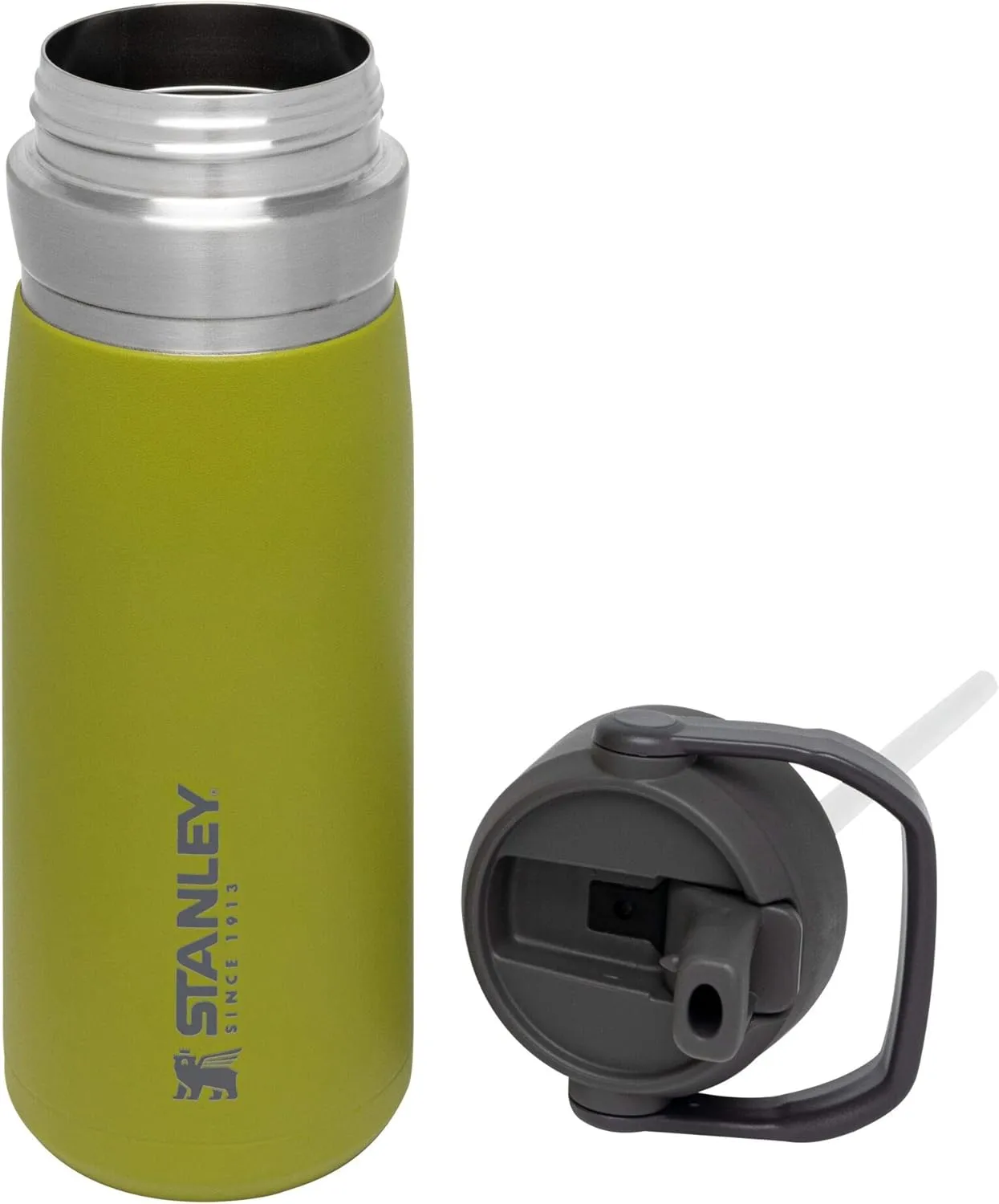 Stanley IceFlow Flip Straw Water Bottle 22 oz | Built-In Straw for Travel and Sports | Lightweight and Leak Resistant | Insulated Stainless Steel | BPA-Free | Aloe