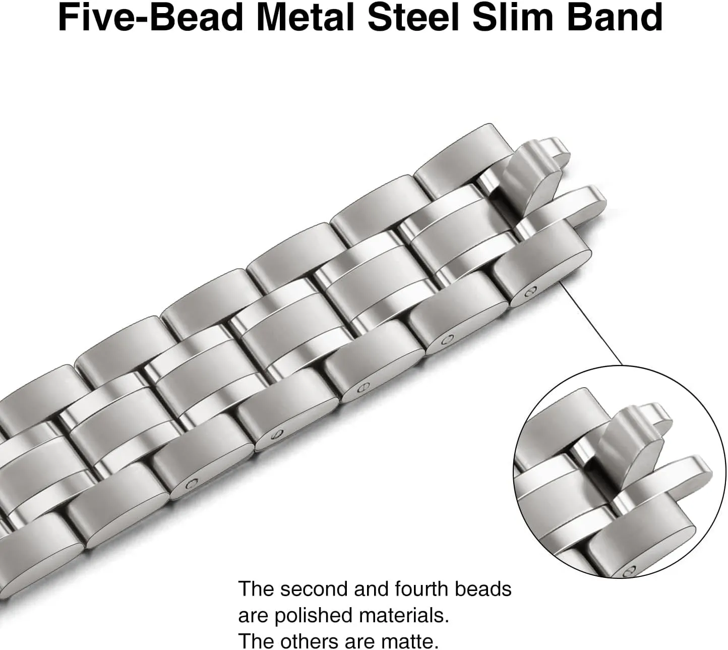 STIROLL Thin Replacement Band Compatible for Apple Watch 38mm 40mm 41mm 42mm-Series 10, Metal Wristband Women Men for iWatch Ultra SE Series 10/9/8/7/6/5/4/3/2/1, Titanium