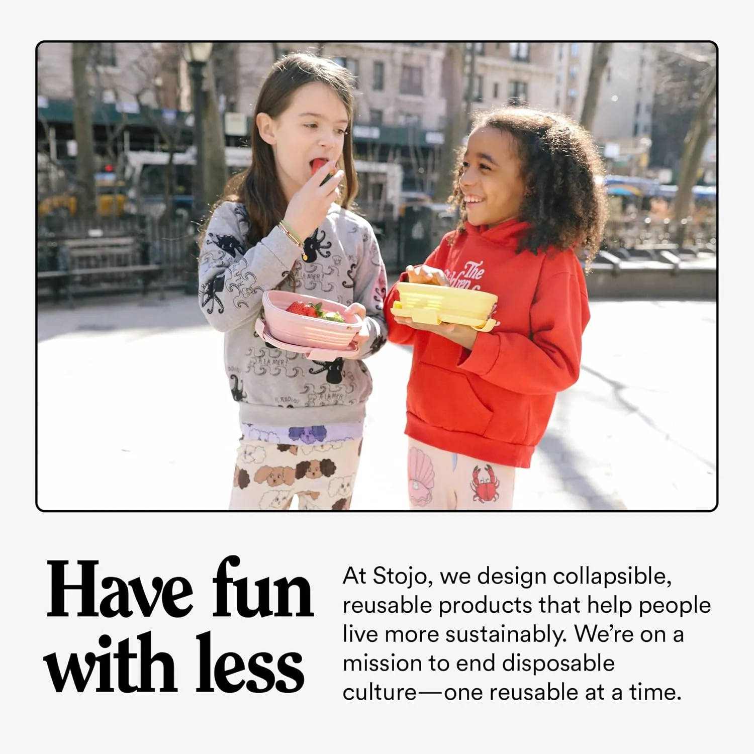 STOJO Jr Collapsible Bottle for Kids - Mimosa Yellow, 14oz / 400ml - Leak-Proof Reusable Silicone Travel Cup for Hot & Cold Drinks -On-The-Go Camping & Hiking - Microwave & Dishwasher Safe