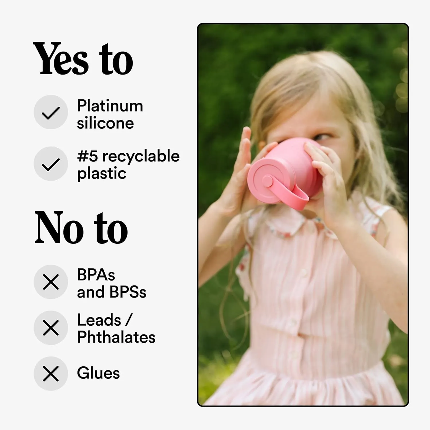 STOJO Jr Collapsible Bottle for Kids - Peony Pink, 14oz / 400ml - Leak-Proof Reusable Silicone Travel Cup for Hot & Cold Drinks - For Home, On-The-Go Camping & Hiking - Microwave & Dishwasher Safe