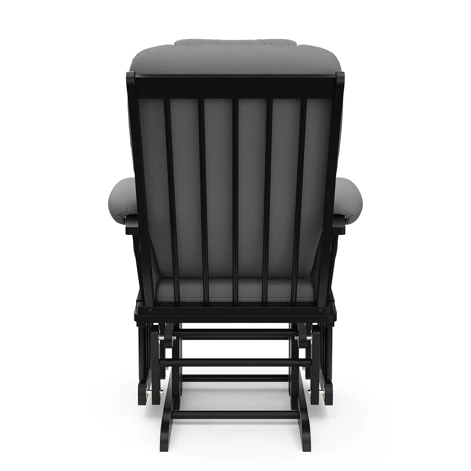 Storkcraft Tuscany Custom Glider and Ottoman with Free Lumbar Pillow (Black/Grey) - Cleanable Upholstered Comfort Rocking Nursery Chair with Ottoman