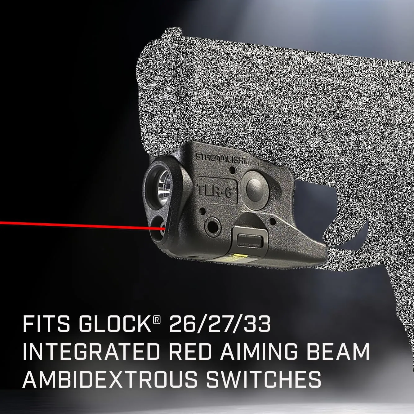 Streamlight 69272 TLR-6 100-Lumen Tactical Weapon Light with Integrated Red Aiming Laser Designed Exclusively and Solely for Glock 26/27/28/33/39, Black