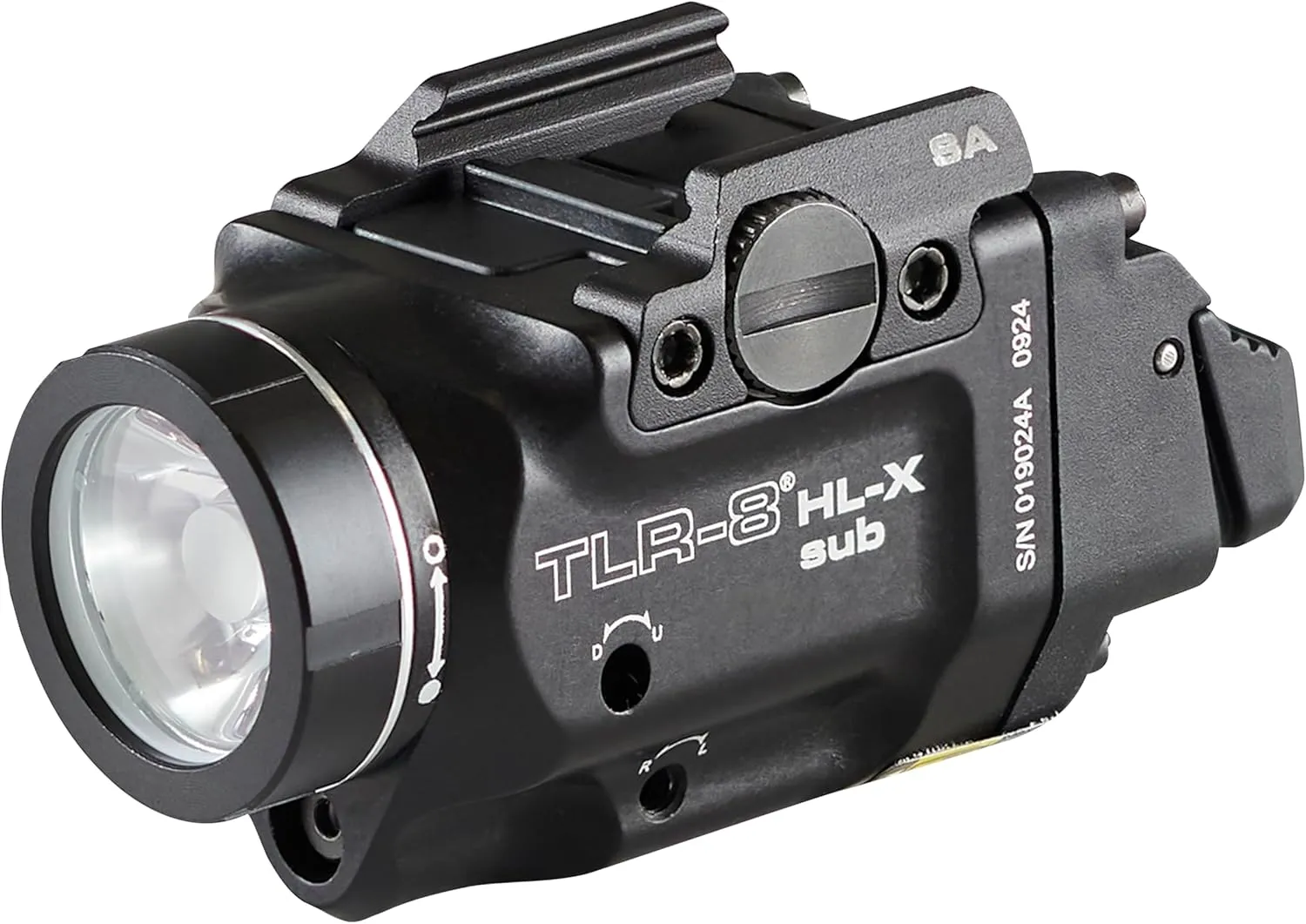 Streamlight 69469 TLR-8 HL-X sub USB 1000-Lumen Weapon Rail-Mounted Rechargeable Tactical Flashlight with Integrated Red Aiming Laser for Springfield Armory Hellcat Only, Black